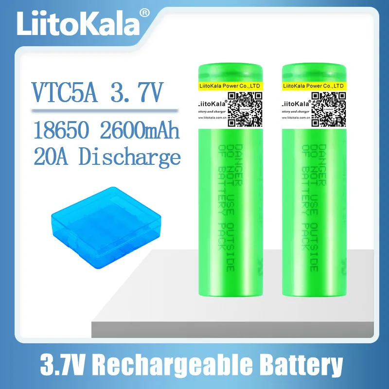 LiitoKala 100% оригинальный 3,6 v 18650 VTC5A 2600mah литиевый перезаряжаемый аккумулятор US18650VTC5A высокий слив 30A разряд для фонарика
LiitoKala 100% оригинальный 3,6 v 18650 VTC5A 2600mah литиевый перезаряжаемый аккумулятор US18650VTC5A высокий слив 30A разряд для фонарика