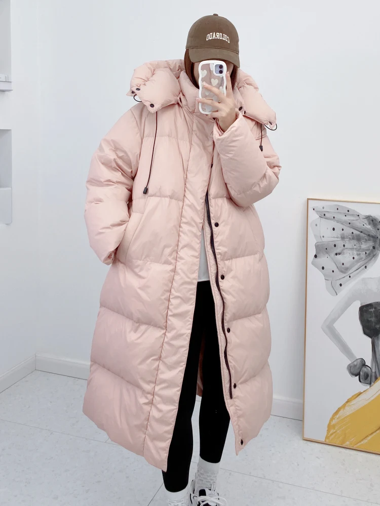 Winte Long Down Jacket For Women Over Knee 90% White Duck Down Coat Hooded Korean Fashion Loose Long Puffer Coat Snow Outwear
Winte Long Down Jacket For Women Over Knee 90% White Duck Down Coat Hooded Korean Fashion Loose Long Puffer Coat Snow Outwear