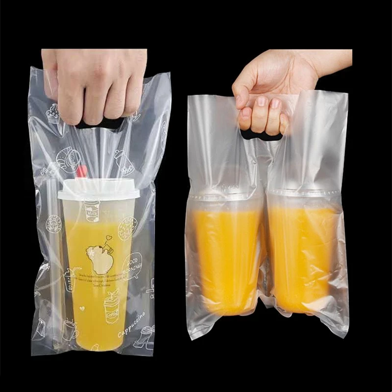 100pcs Transparent Plastic Package Handbag Disposable Coffee Packing Handle Bags Drinks Milk Tea Thicken 0.12mm Wrapping Bag
100pcs Transparent Plastic Package Handbag Disposable Coffee Packing Handle Bags Drinks Milk Tea Thicken 0.12mm Wrapping Bag