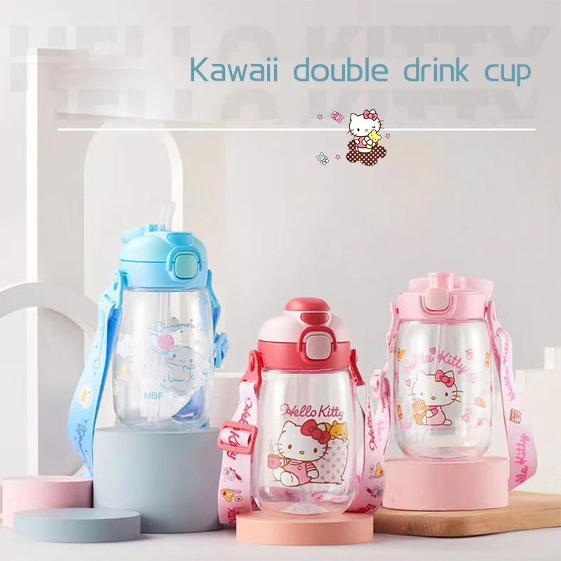 Sanrio Cinnamoroll Hello Kitty Transparent Bottles Water Cup Summer Kawaii Girl Heart with Straw Anti-fall Portable Travel Cups
Sanrio Cinnamoroll Hello Kitty Transparent Bottles Water Cup Summer Kawaii Girl Heart with Straw Anti-fall Portable Travel Cups