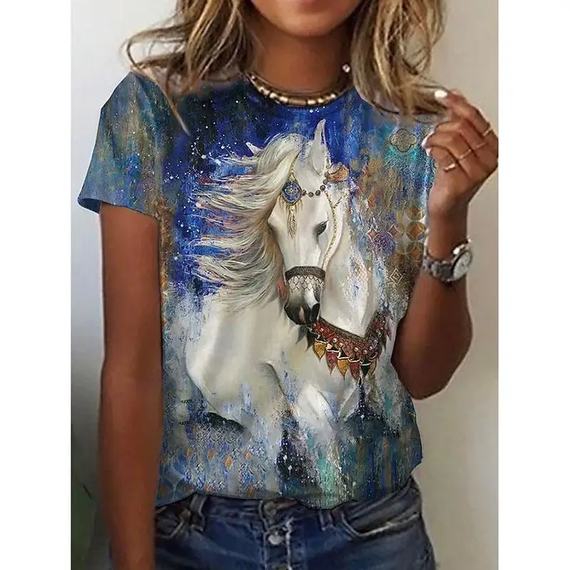 Women's 3D Printed Painting T Shirt Graphic Sparkly 3D Print Round Neck Basic Tops
Women's 3D Printed Painting T Shirt Graphic Sparkly 3D Print Round Neck Basic Tops