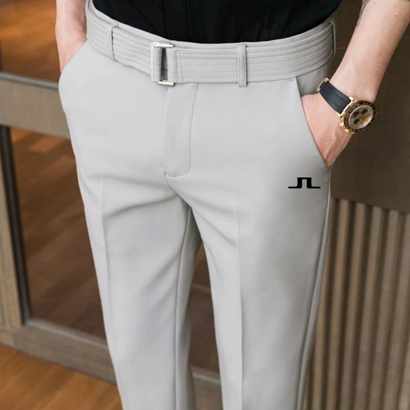 

Мужские Стрейчевые брюки для гольфа, спортивные брюки с поясом, повседневная одежда, весна/лето 2023