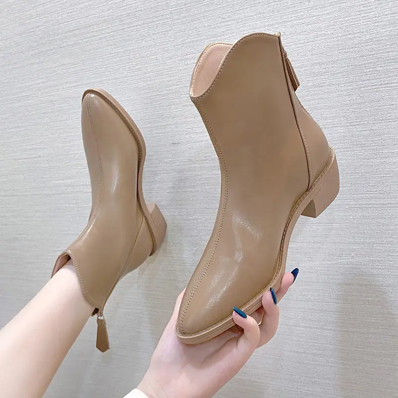 Booties Elegant with Medium Heels Short Shoes for Women Pointed Toe Female Ankle Boots Waterproof Footwear New In Trend 2023 Pu
Booties Elegant with Medium Heels Short Shoes for Women Pointed Toe Female Ankle Boots Waterproof Footwear New In Trend 2023 Pu