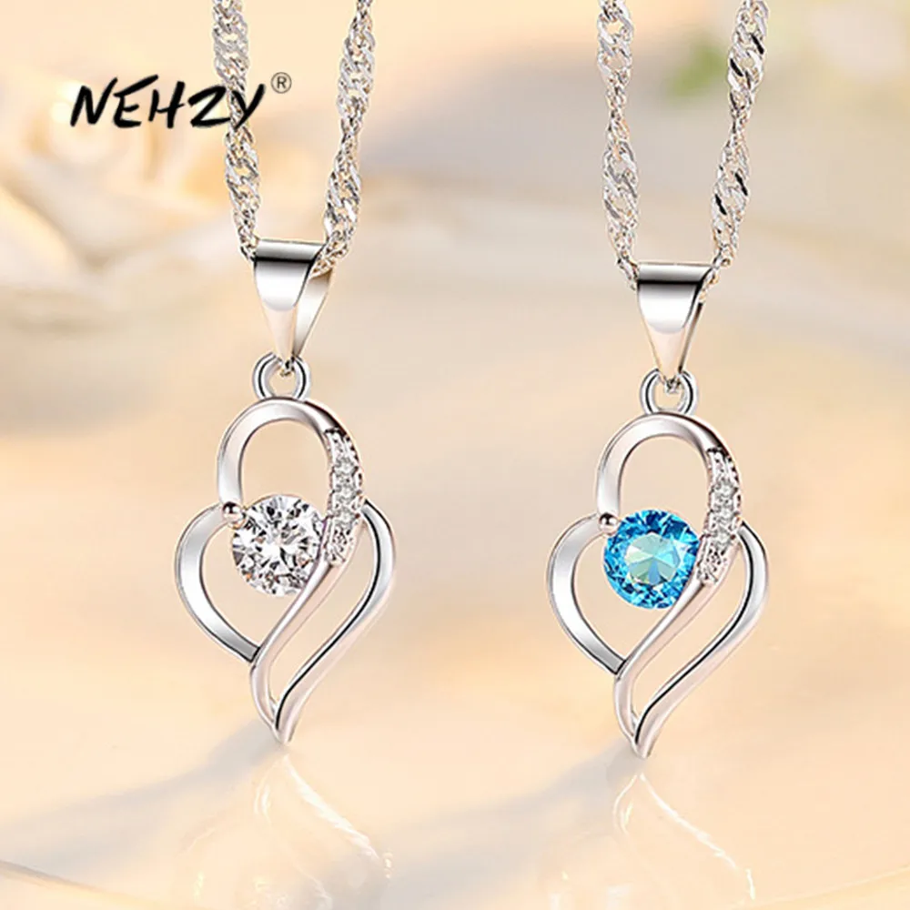 DAYIN 925 Sterling Silver New Woman Fashion Jewelry High Quality Crystal Zircon Hollow Heart Pendant Necklace Length 45CM
DAYIN 925 Sterling Silver New Woman Fashion Jewelry High Quality Crystal Zircon Hollow Heart Pendant Necklace Length 45CM