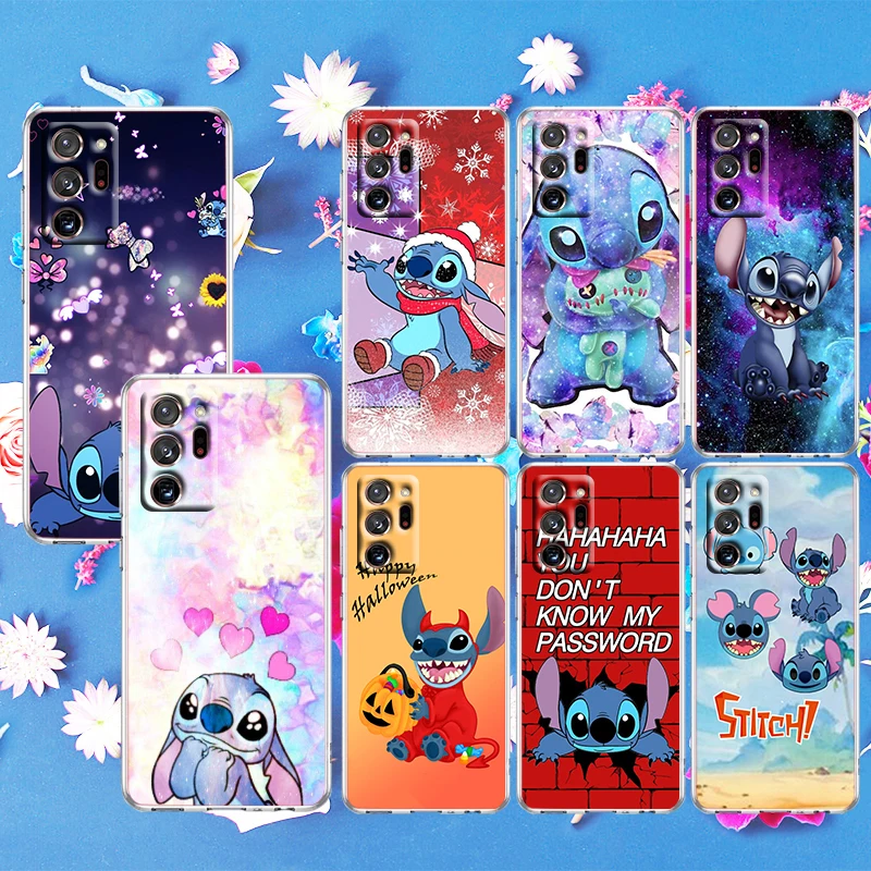 

Cute Disney Lilo & Stitch For Samsung Note 20 10 9 Ultra Plus F23 M52 M21 A73 A70 A20 A10 A8 A03 j7 j6 Transparent Phone Case