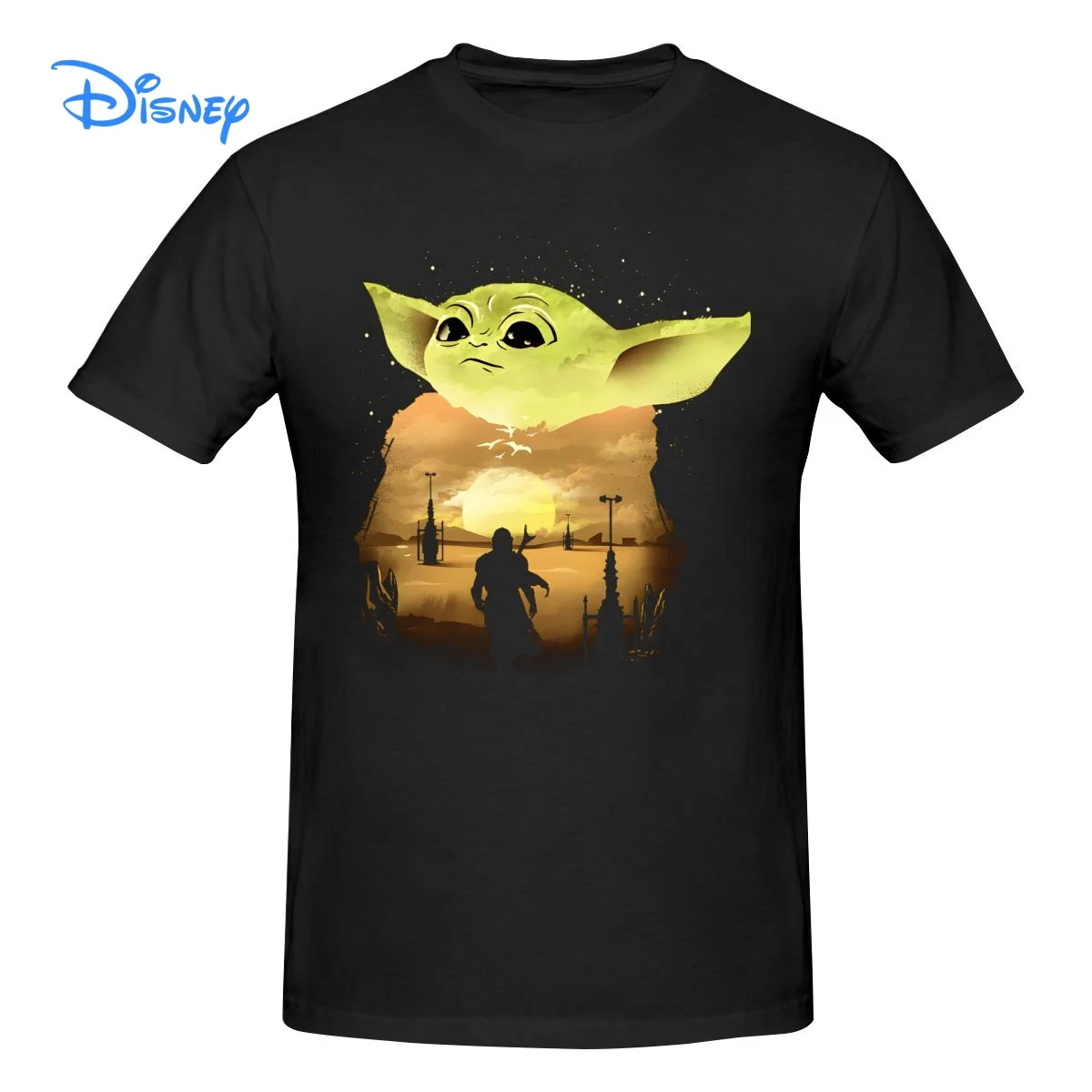 

Disney Star-War- The-Mandalorian Yoda T shirt Harajuku Short Sleeve T-shirt 100% Cotton Graphics Tshirt Brands Tee Top