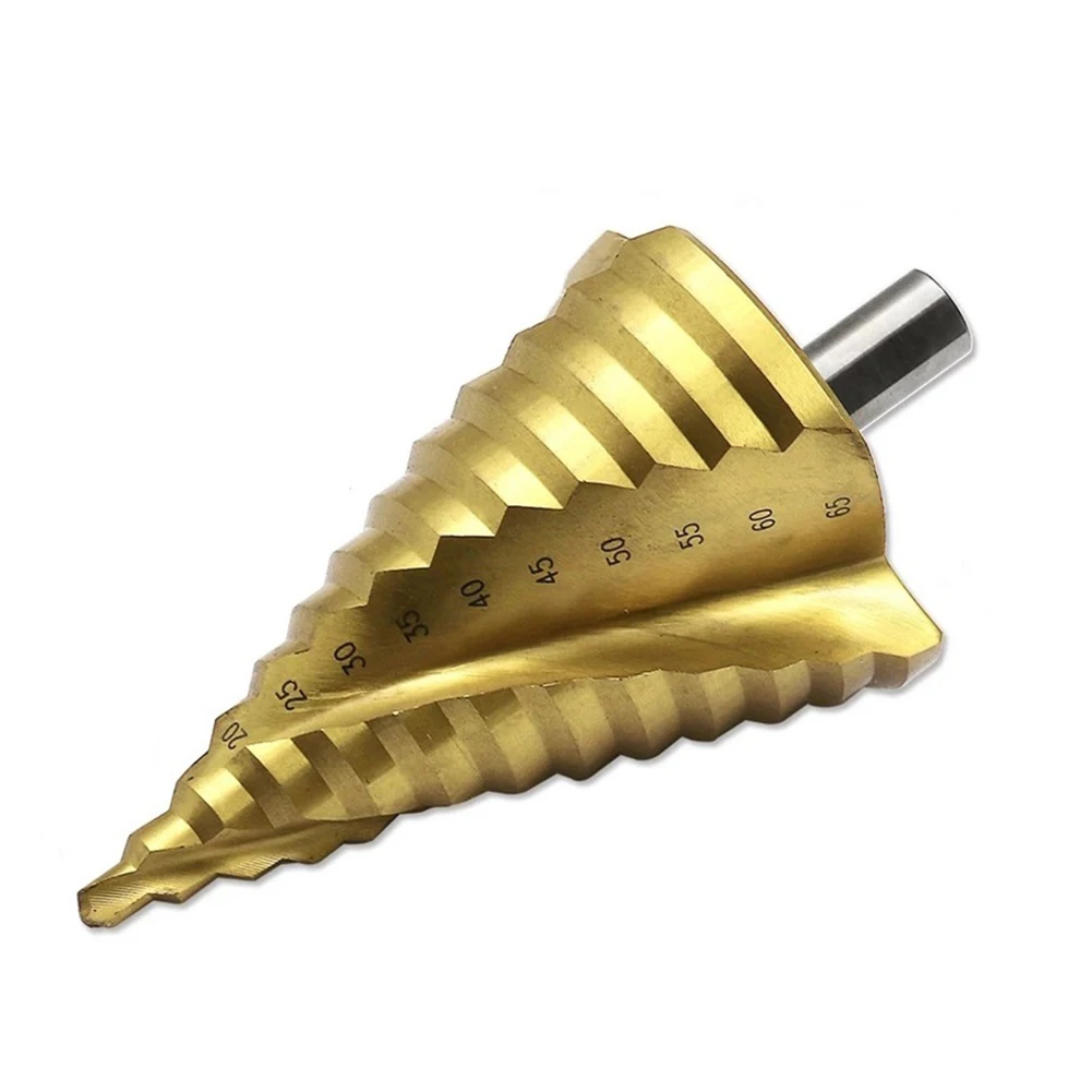 1PC Step Drill Bit 6-65mm Large Titanium Coated Step Drill HSS Spiral Groove Pagoda Hole Cutter Power Tools Parts
1PC Step Drill Bit 6-65mm Large Titanium Coated Step Drill HSS Spiral Groove Pagoda Hole Cutter Power Tools Parts