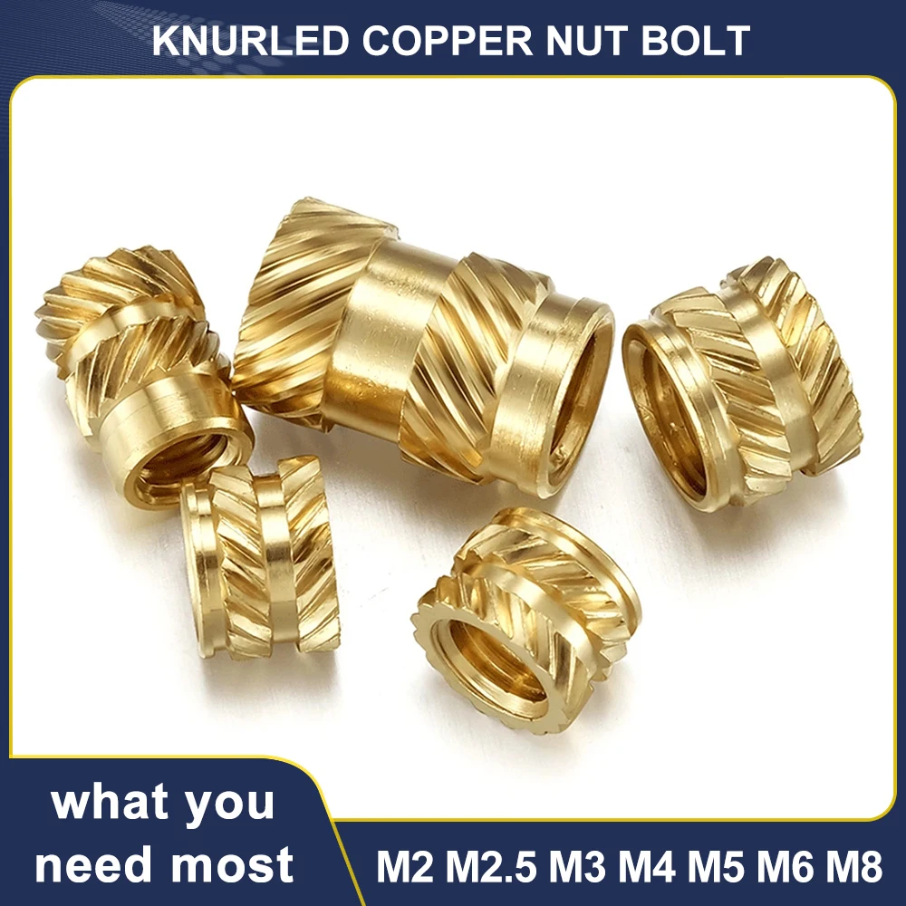 M2 M2.5 M3 M4 M5 M6 M8 Brass Heat Thread Insert Nut Hot Melt Knurled Injection Embedment Copper Nut for Plastic Insertion
M2 M2.5 M3 M4 M5 M6 M8 Brass Heat Thread Insert Nut Hot Melt Knurled Injection Embedment Copper Nut for Plastic Insertion
