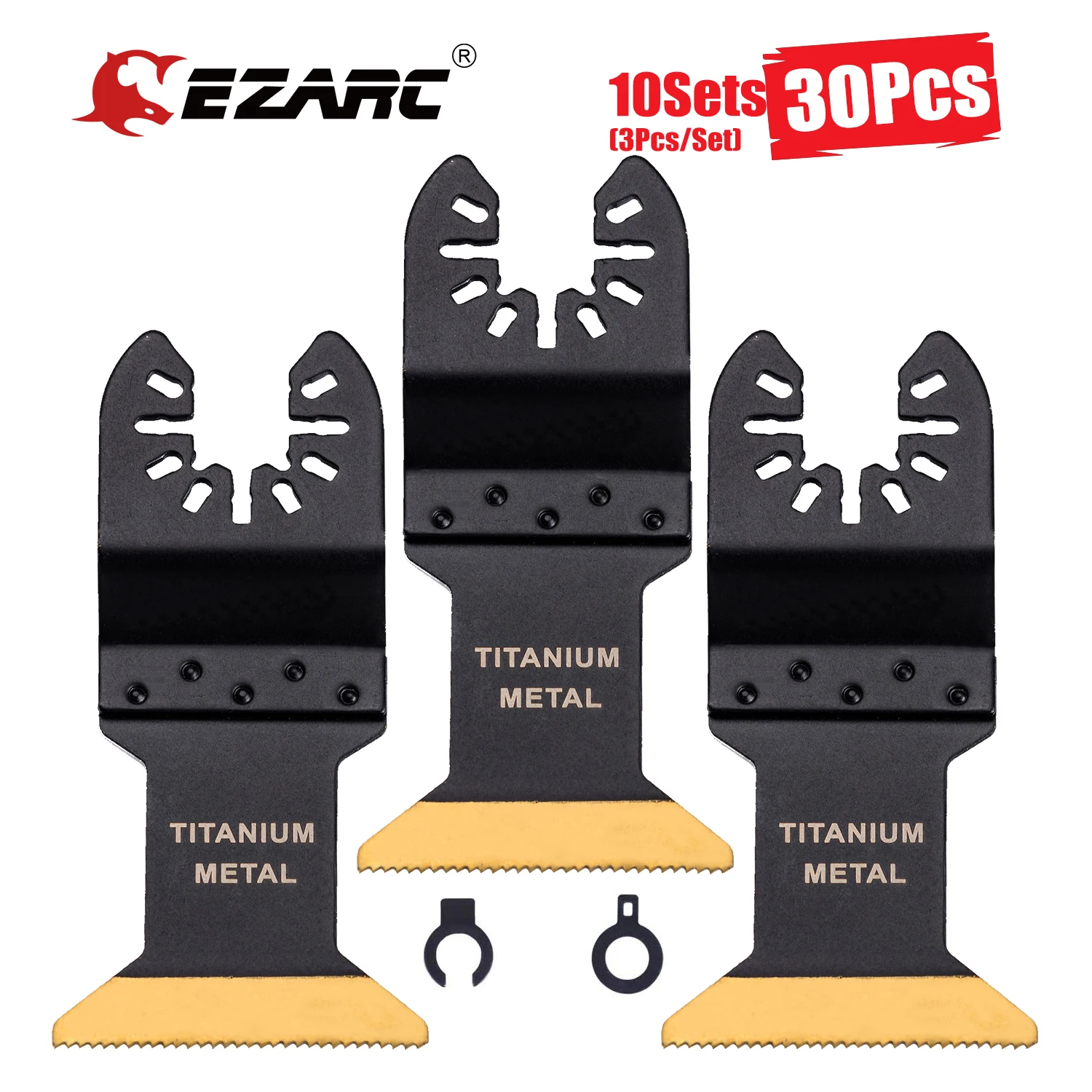 EZARC 10Sets 30pcs Titanium Oscillating Multitool Blade for Wood Metal Nails Screws, Universal Quick Release Multi Tool Blades
EZARC 10Sets 30pcs Titanium Oscillating Multitool Blade for Wood Metal Nails Screws, Universal Quick Release Multi Tool Blades
