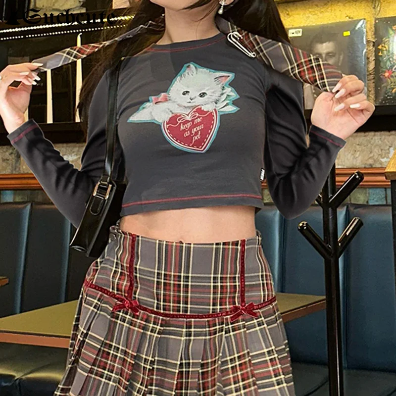 SUCHCUTE Cat Printed Long Sleeve T-Shirts Women Spring Autumn O Neck Slim Pullover Tees Kawaii Fashion Casual Streetwear Y2K Top
SUCHCUTE Cat Printed Long Sleeve T-Shirts Women Spring Autumn O Neck Slim Pullover Tees Kawaii Fashion Casual Streetwear Y2K Top