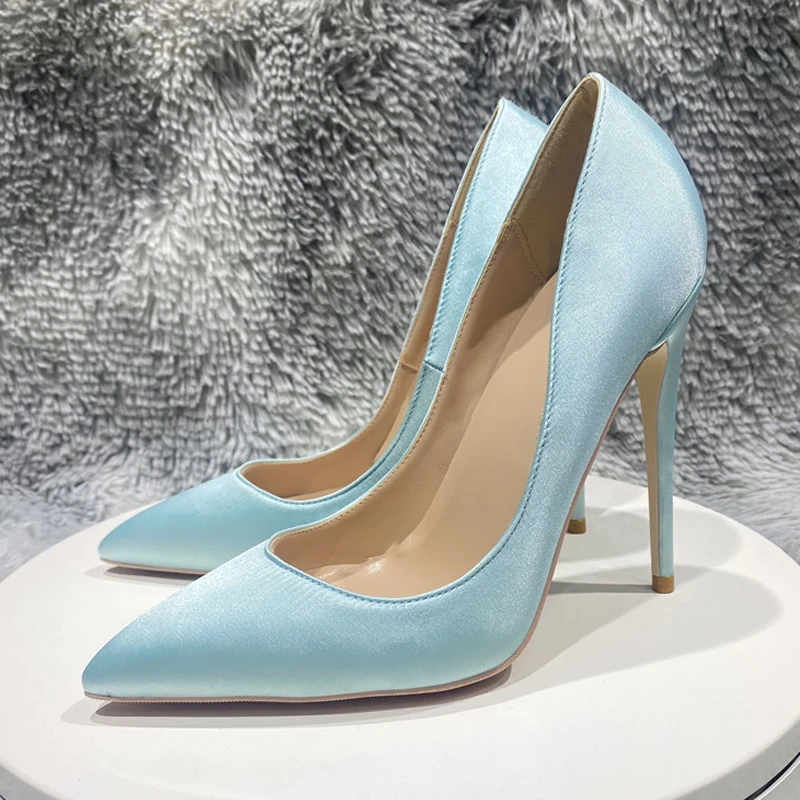 Light blue lady satin silk 12cm 10cm 8cm high thin heel narrow pointed sexy wedding dress work cozy concise pumps BM051 ROVICIYA
Light blue lady satin silk 12cm 10cm 8cm high thin heel narrow pointed sexy wedding dress work cozy concise pumps BM051 ROVICIYA