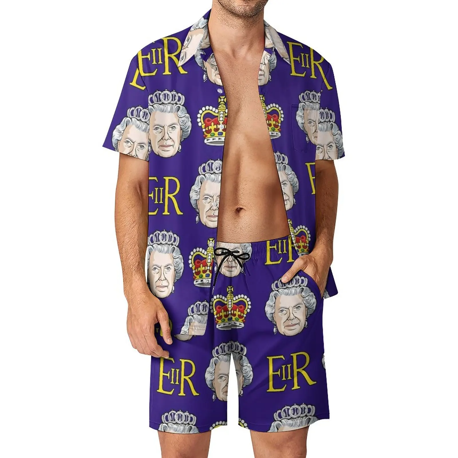 Queen Elizabeth II Men Sets Great Britain Casual Shirt Set Vintage Beach Shorts Summer Printed Suit Two-piece Clothing Big Size
Queen Elizabeth II Men Sets Great Britain Casual Shirt Set Vintage Beach Shorts Summer Printed Suit Two-piece Clothing Big Size