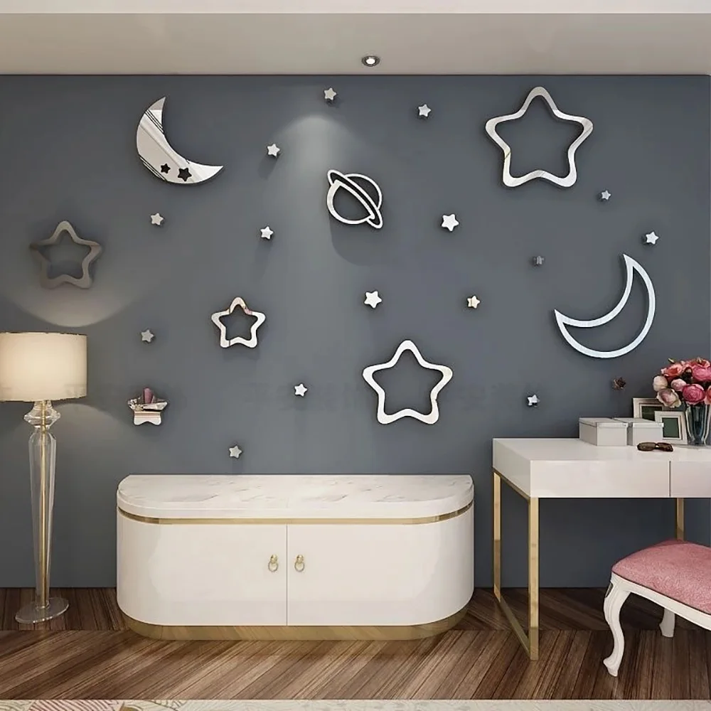 Stars Moon Earth childres room 3D Self Adhesive Mirror Wall Sticker Furniture Home Decor DIY Removable Living Room Decal Art
Stars Moon Earth childres room 3D Self Adhesive Mirror Wall Sticker Furniture Home Decor DIY Removable Living Room Decal Art