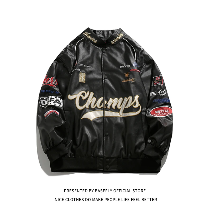 New Autumn Spring Letter Embroidery F1 Motorcycle PU Leather Jacket Men Unisex Women Varsity Baseball Bomber Coat Chic Street
New Autumn Spring Letter Embroidery F1 Motorcycle PU Leather Jacket Men Unisex Women Varsity Baseball Bomber Coat Chic Street
