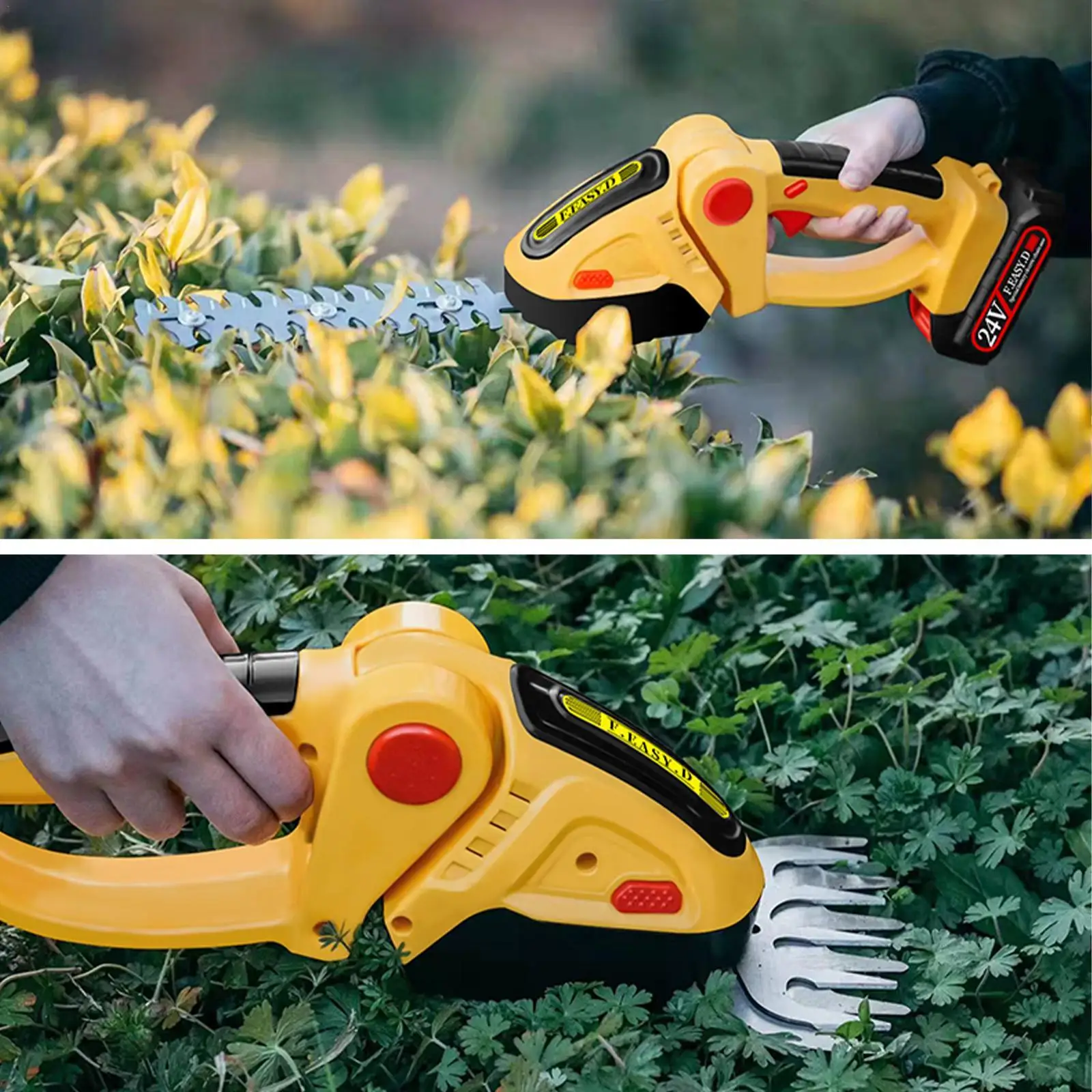24V 2 In 1 Electric Hedge Trimmer Household Cordless Grass Shear Hedge Trimmer Handheld Shrubbery Trimmer Electric Grass Cutter
24V 2 In 1 Electric Hedge Trimmer Household Cordless Grass Shear Hedge Trimmer Handheld Shrubbery Trimmer Electric Grass Cutter