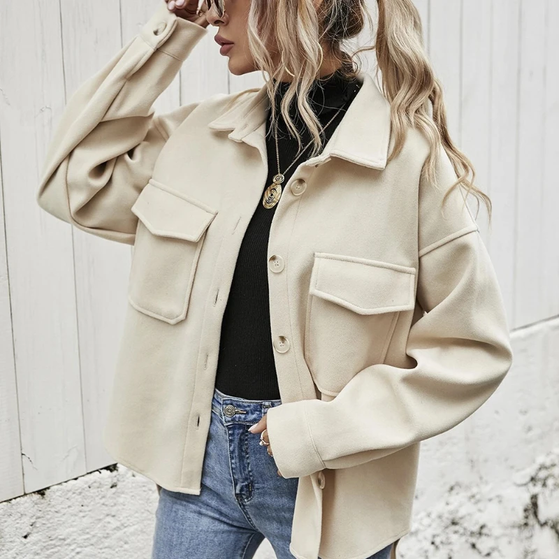2021 Fall/winter New Style Lapel Single-breasted Thick Woolen Loose Casual Jacket Women's Long-sleeved Fashion Women's Clothing
2021 Fall/winter New Style Lapel Single-breasted Thick Woolen Loose Casual Jacket Women's Long-sleeved Fashion Women's Clothing