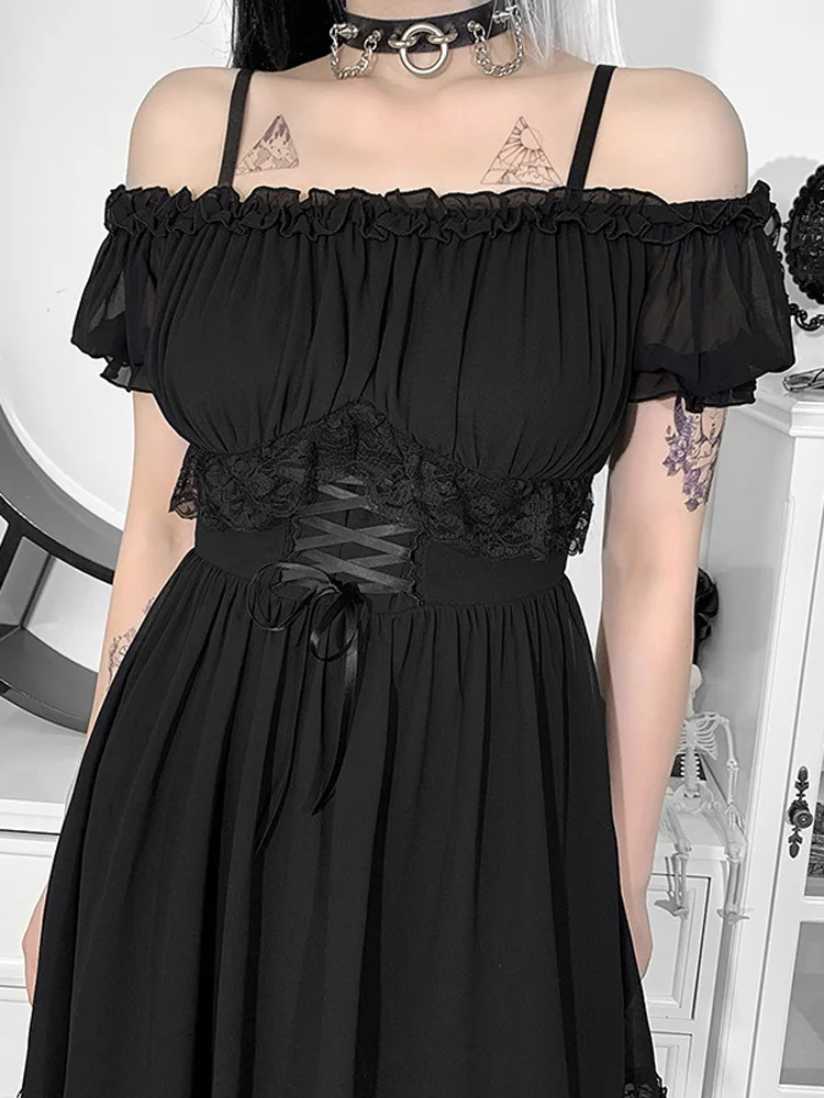 Vintage Gothic Mesh Corset Dress Women Mall Goth Punk High Waist Slash Sleeve Dress Aesthetic Lace Patchwork Partywear Female
Vintage Gothic Mesh Corset Dress Women Mall Goth Punk High Waist Slash Sleeve Dress Aesthetic Lace Patchwork Partywear Female