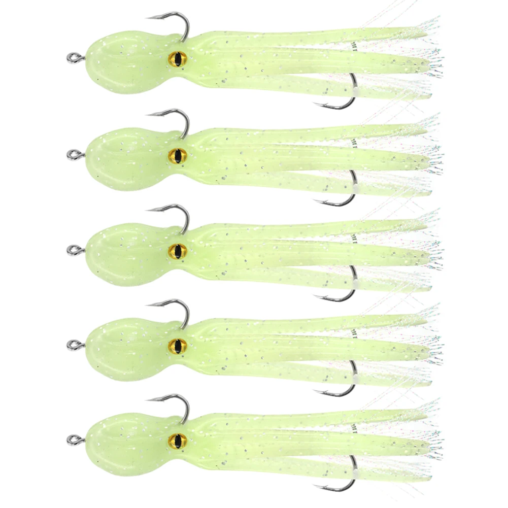 5pcs 11cm 22g TPE Octopus Skirt Soft Sea Fishing Lures with Jig Assist Hooks Realistic Octopus Bait with Fishhook
5pcs 11cm 22g TPE Octopus Skirt Soft Sea Fishing Lures with Jig Assist Hooks Realistic Octopus Bait with Fishhook