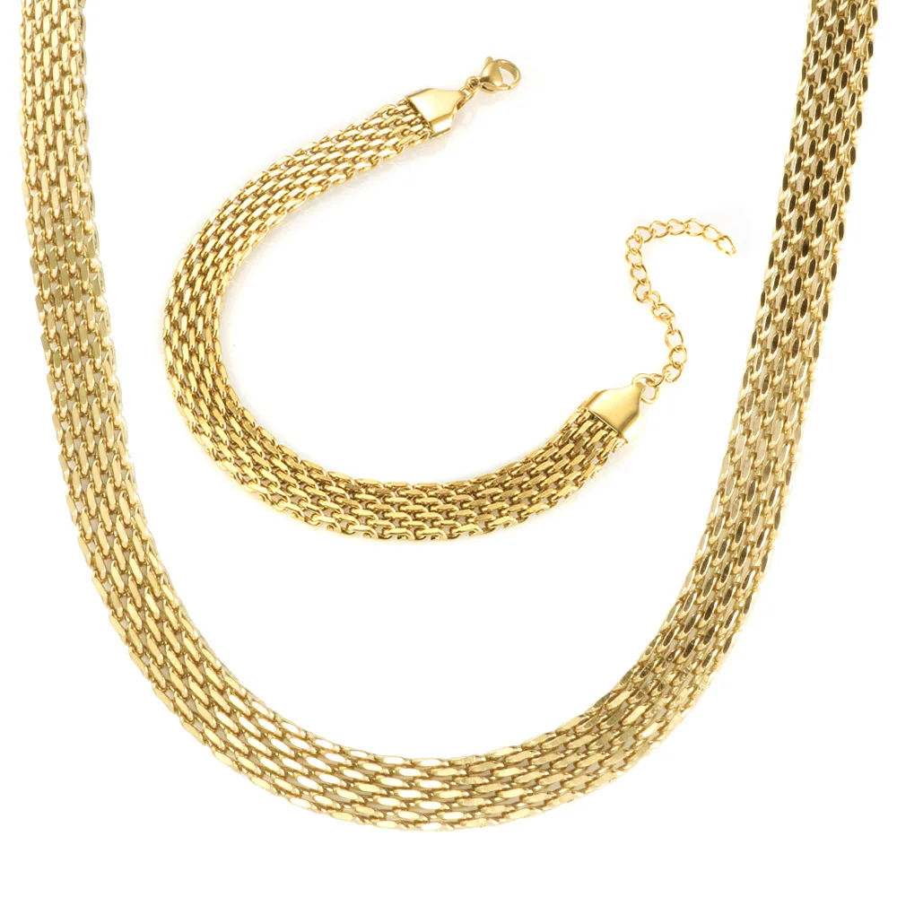SITA 316L Stainless Steel Trend Chain Metal Mesh Yarn Braided Snake Bone Chain Necklace For Women Jewelry Birthday Party Gift
SITA 316L Stainless Steel Trend Chain Metal Mesh Yarn Braided Snake Bone Chain Necklace For Women Jewelry Birthday Party Gift
