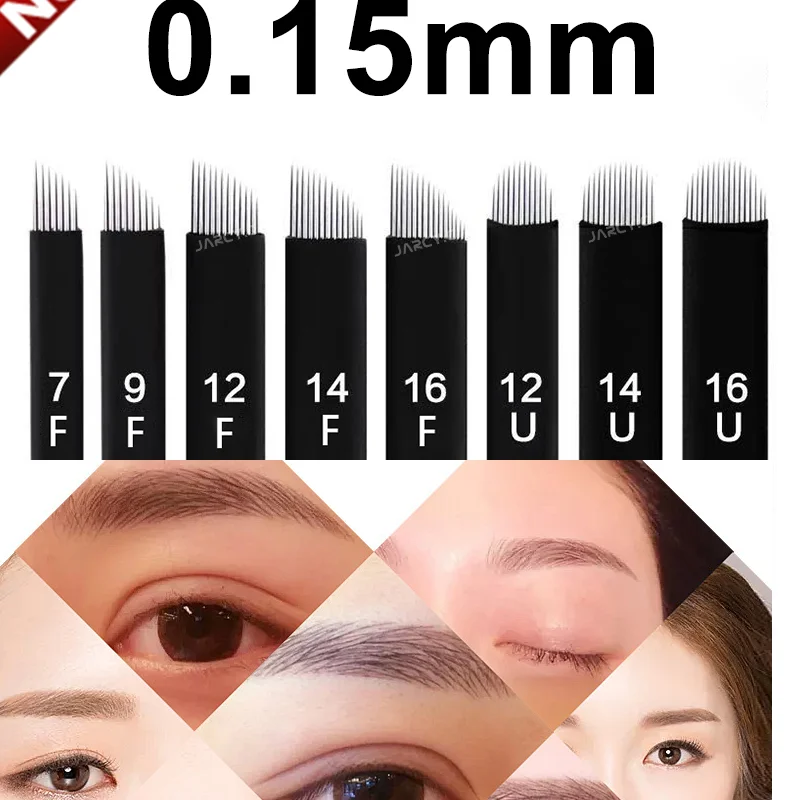

Laminas Nano Tebori Black 0.15mm U SHape Black Nano Pin Microblading Needles Permanent Makeup Eyebrow Pen 50Pcs Manual Blades