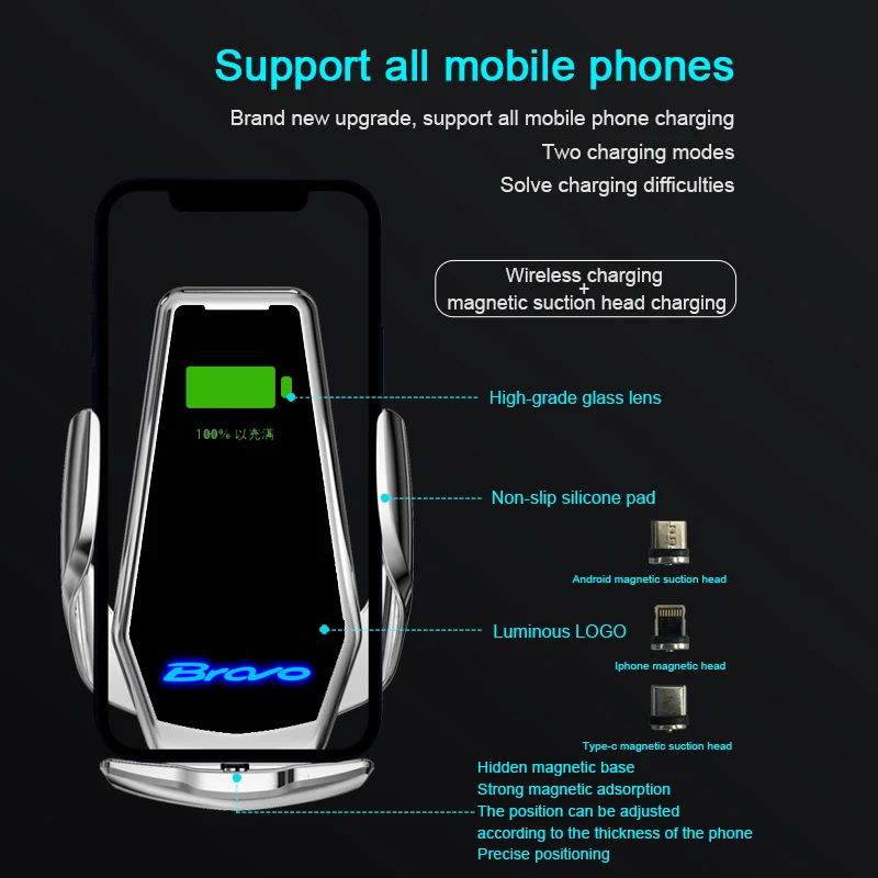 Smart Induction Wireless Charging Car Phone Holder Luminous LOGO Light For FIAT 500 500L 500X BRAVO PANDA PUNTO TIPO Accessories
Smart Induction Wireless Charging Car Phone Holder Luminous LOGO Light For FIAT 500 500L 500X BRAVO PANDA PUNTO TIPO Accessories