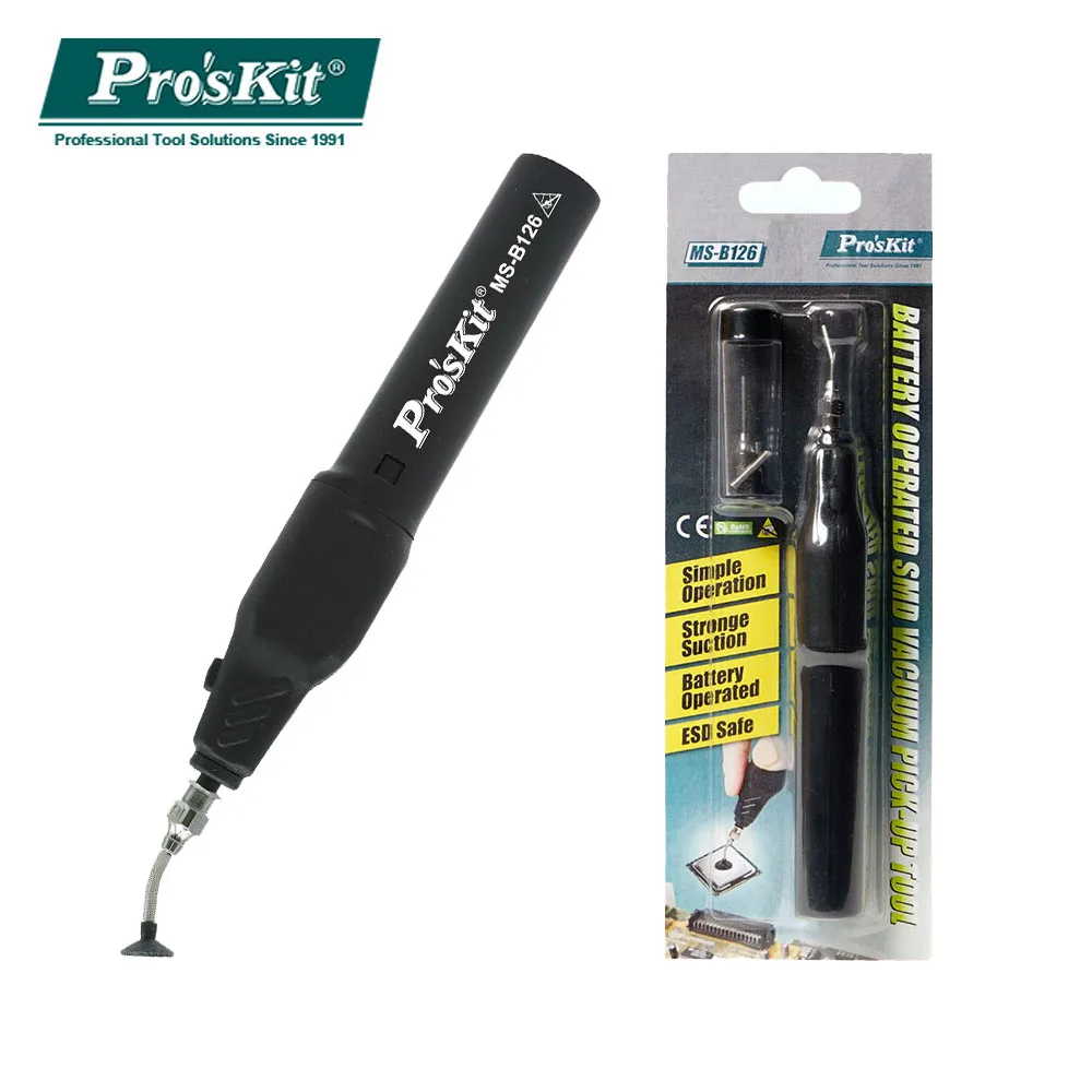 Pro'sKit MS-B126 точный Вакуумный патрон, Антистатическая всасывающая ручка для чипа IC SMT, электронные детали, устройство поглощения линз
Pro'sKit MS-B126 точный Вакуумный патрон, Антистатическая всасывающая ручка для чипа IC SMT, электронные детали, устройство поглощения линз