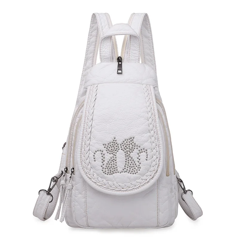 Fashion White Soft Leather Backpack Women Embroidery Backack Ladies Travel Chest Bag Mochila School Bags for Girls Rucksacks Sac
Fashion White Soft Leather Backpack Women Embroidery Backack Ladies Travel Chest Bag Mochila School Bags for Girls Rucksacks Sac