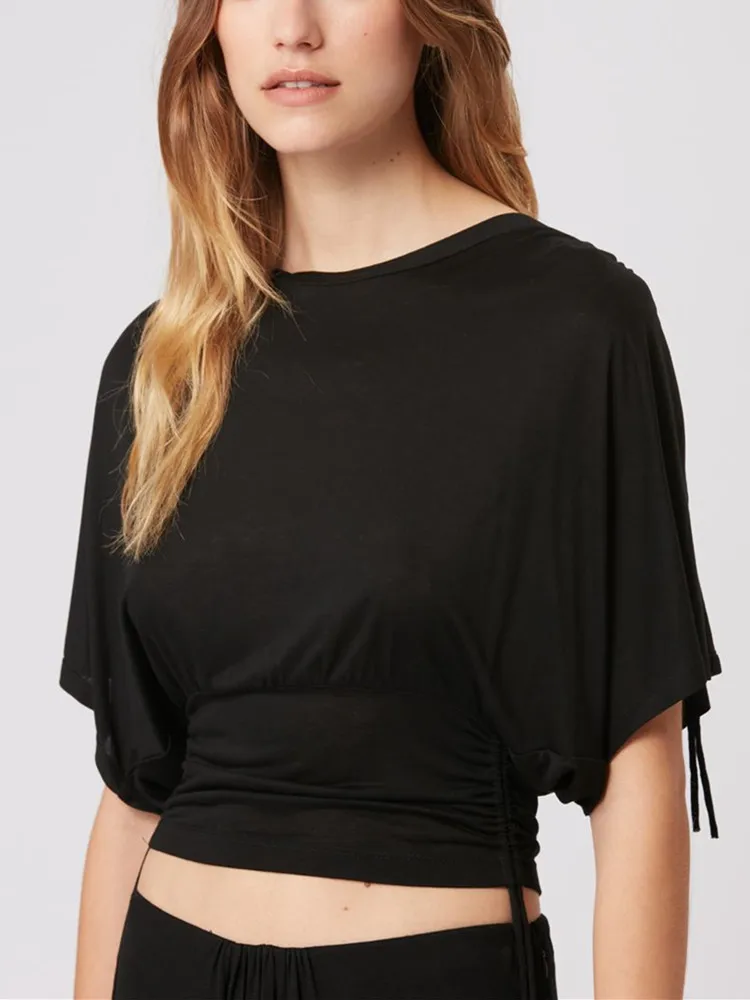 Women All-Match Short Sleeve Short T-Shirts 2 Colors 2023 Summer New Female O-Neck Back Zipper Waist Slim Casual Tee Tops
Women All-Match Short Sleeve Short T-Shirts 2 Colors 2023 Summer New Female O-Neck Back Zipper Waist Slim Casual Tee Tops