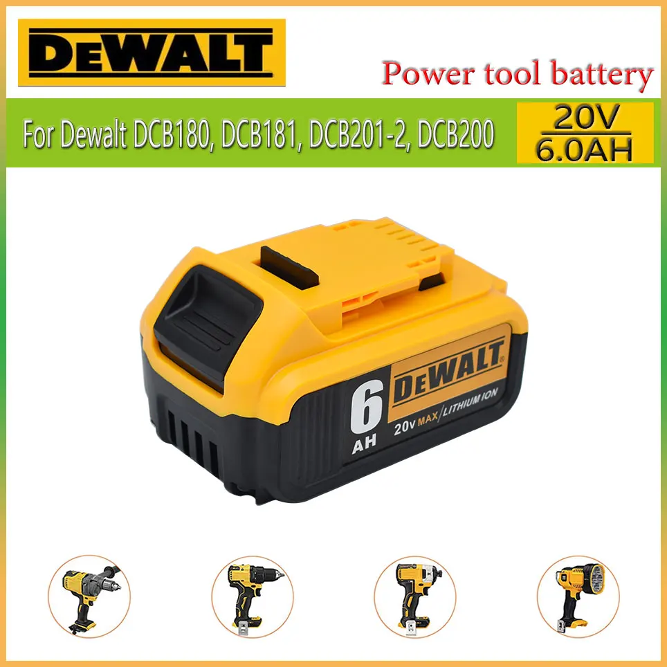 DeWalt 20V 6.0Ah Rechargeable Power Tools Battery ,Replacement Li-ion Battery DCB200 DCB205 DCB204-2 DCB206
DeWalt 20V 6.0Ah Rechargeable Power Tools Battery ,Replacement Li-ion Battery DCB200 DCB205 DCB204-2 DCB206