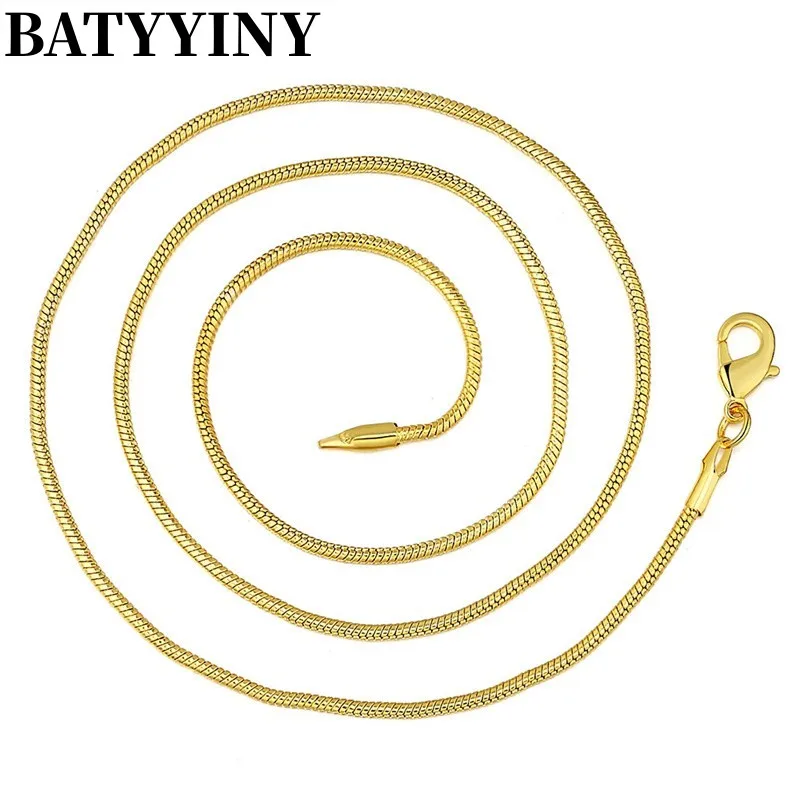 BATYYINY 925 Sterling Silver 16/18/20/22/24/26/28/30 Inch 2mm 18k Gold Snake Necklace For Women Man Fashion Wedding Jewelry
BATYYINY 925 Sterling Silver 16/18/20/22/24/26/28/30 Inch 2mm 18k Gold Snake Necklace For Women Man Fashion Wedding Jewelry