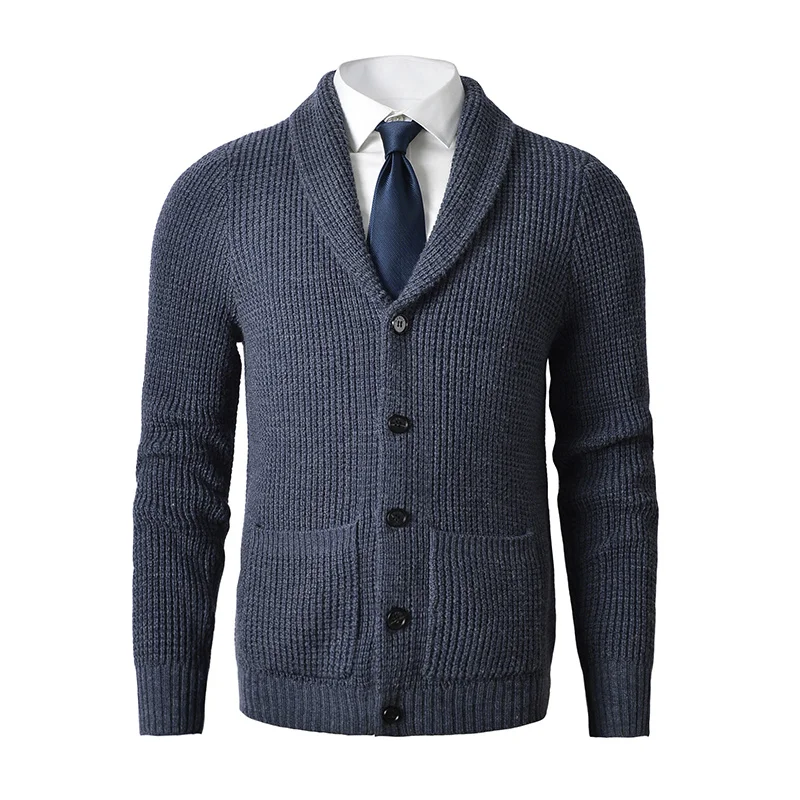 Men's Shawl Collar Cardigan Sweater Slim Fit Cable Knit Button up Merino wool Sweater with Pockets
Men's Shawl Collar Cardigan Sweater Slim Fit Cable Knit Button up Merino wool Sweater with Pockets