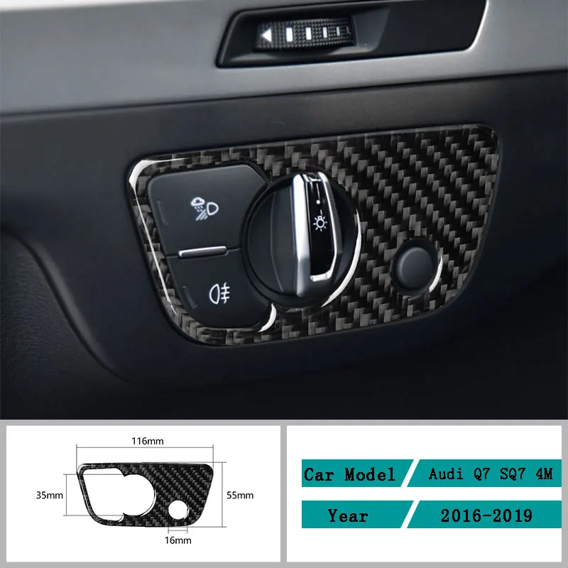 Carbon Fiber Car Accessories Interior Headlight Switch Button Modification Cover Trim Stickers For Audi Q7 SQ7 4M 2016-2019
Carbon Fiber Car Accessories Interior Headlight Switch Button Modification Cover Trim Stickers For Audi Q7 SQ7 4M 2016-2019