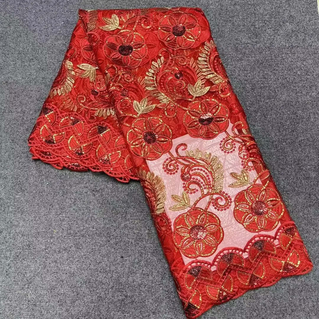 Latest Red French Mesh Lace Fabric Sequins Embroidery African Tulle Guipure Lace Fabric For Nigeria Wedding Party
Latest Red French Mesh Lace Fabric Sequins Embroidery African Tulle Guipure Lace Fabric For Nigeria Wedding Party