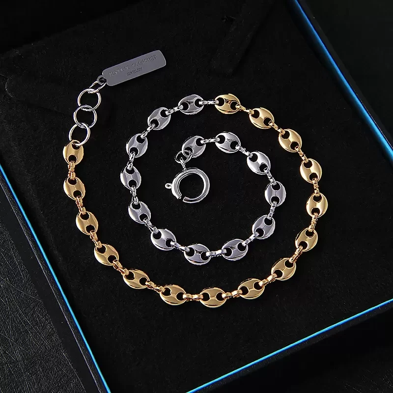 INS Justine Gold And Silver Contrast Color Pig Nose Short Necklace Women's Fashion All-Match Choker Collarbone Chain
INS Justine Gold And Silver Contrast Color Pig Nose Short Necklace Women's Fashion All-Match Choker Collarbone Chain