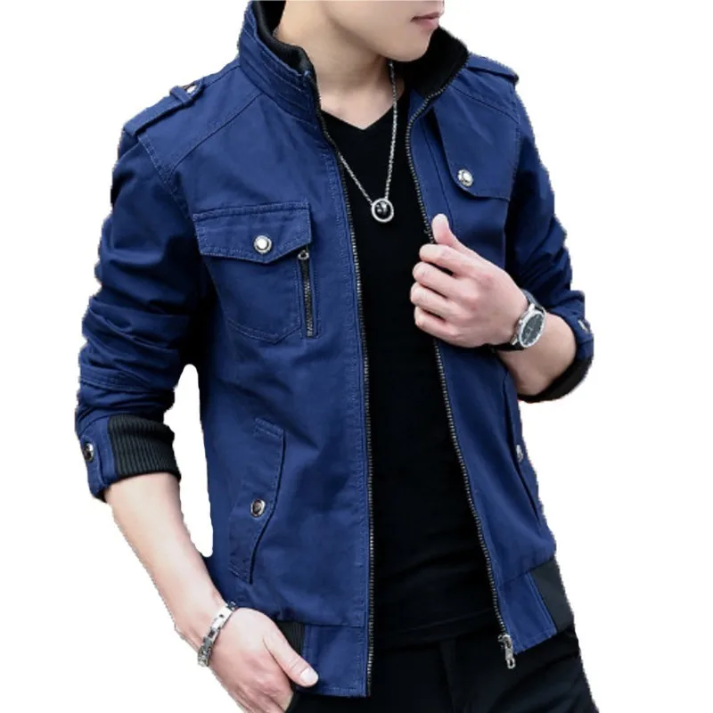Slim Blue Denim Jacket Men Pure Cotton Spring Autumn Stand Collar Zipper Casual Coats Military Green New Chaqueta Hombre 2022
Slim Blue Denim Jacket Men Pure Cotton Spring Autumn Stand Collar Zipper Casual Coats Military Green New Chaqueta Hombre 2022