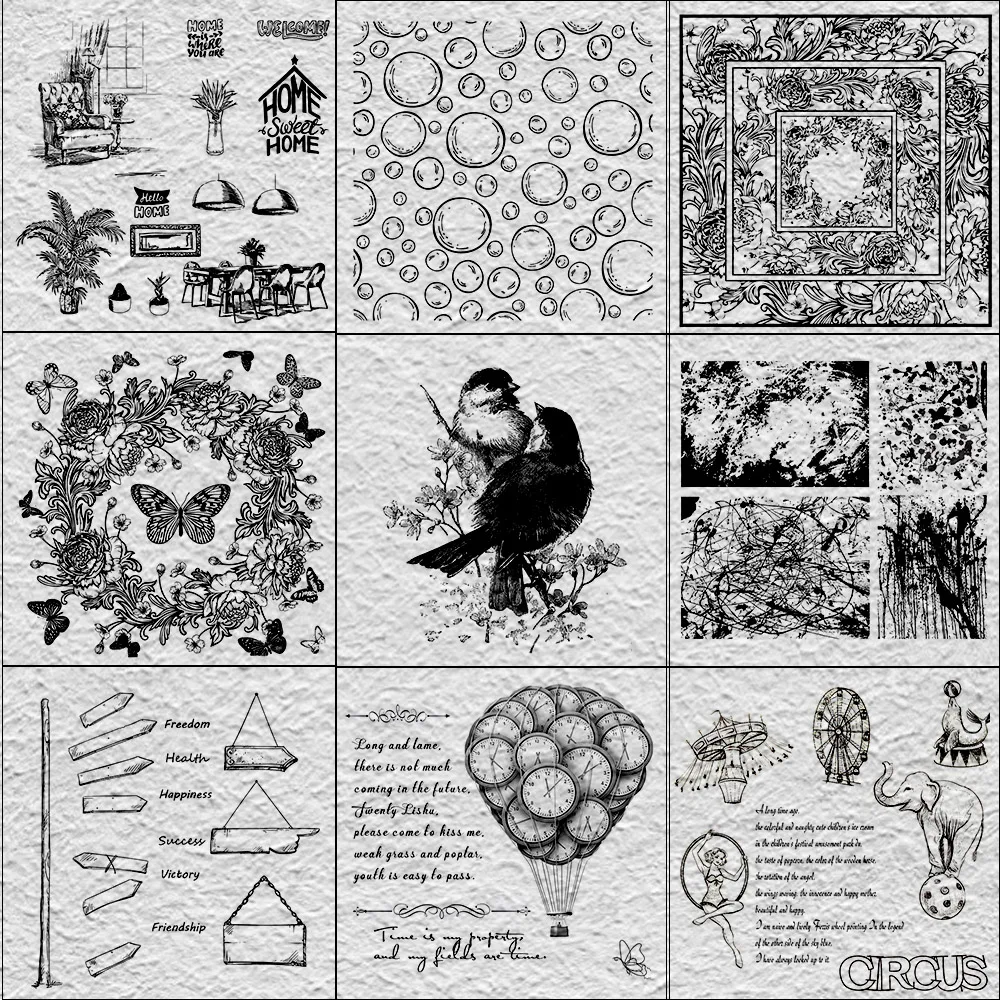 Vintage Style Stamps Clear Silicone Stamps for DIY Scrapbooking Decorative Cards Making Crafts Fun Decorative Supplies 14*14CM
Vintage Style Stamps Clear Silicone Stamps for DIY Scrapbooking Decorative Cards Making Crafts Fun Decorative Supplies 14*14CM