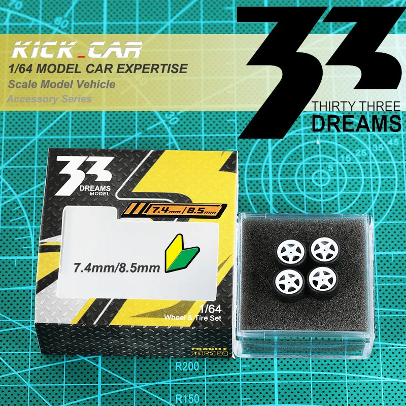 33Dreams White 1/64 Wheels With Rubber Tires 8.5mm Diameter for Hot Wheels MiniGT Diecast Cars Diecast Vehicle Modified Parts
33Dreams White 1/64 Wheels With Rubber Tires 8.5mm Diameter for Hot Wheels MiniGT Diecast Cars Diecast Vehicle Modified Parts
