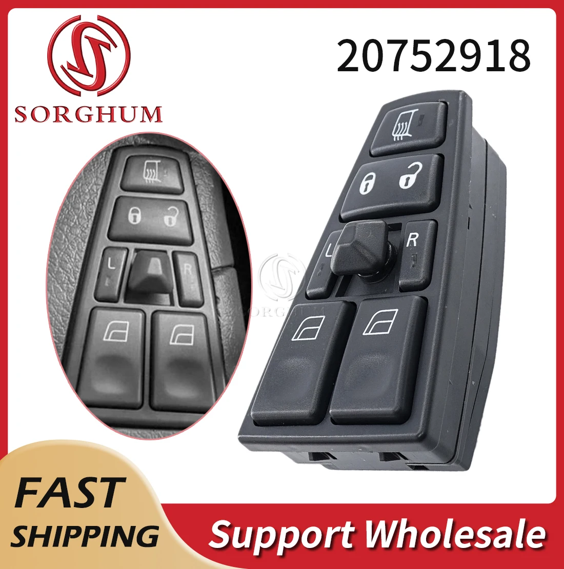 Sorghum 20752918 Car Auto Power Window Switch Button For Volvo Truck FH12 FM12 FM9 FH FM VNL 20568857 20455317 20452017 21543897
Sorghum 20752918 Car Auto Power Window Switch Button For Volvo Truck FH12 FM12 FM9 FH FM VNL 20568857 20455317 20452017 21543897