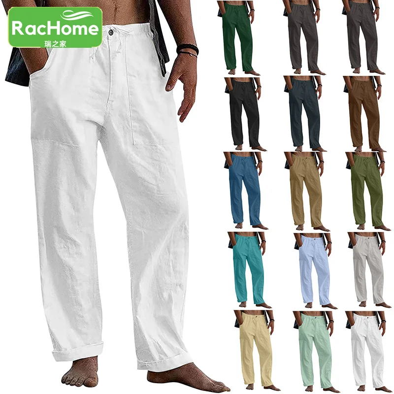 Cotton Linen Trousers For Men Wide Leg Pant Breathable Summer Linen Pants Fitness Clothing Men'S Workwear Male Jogging Bottoms 
Cotton Linen Trousers For Men Wide Leg Pant Breathable Summer Linen Pants Fitness Clothing Men'S Workwear Male Jogging Bottoms