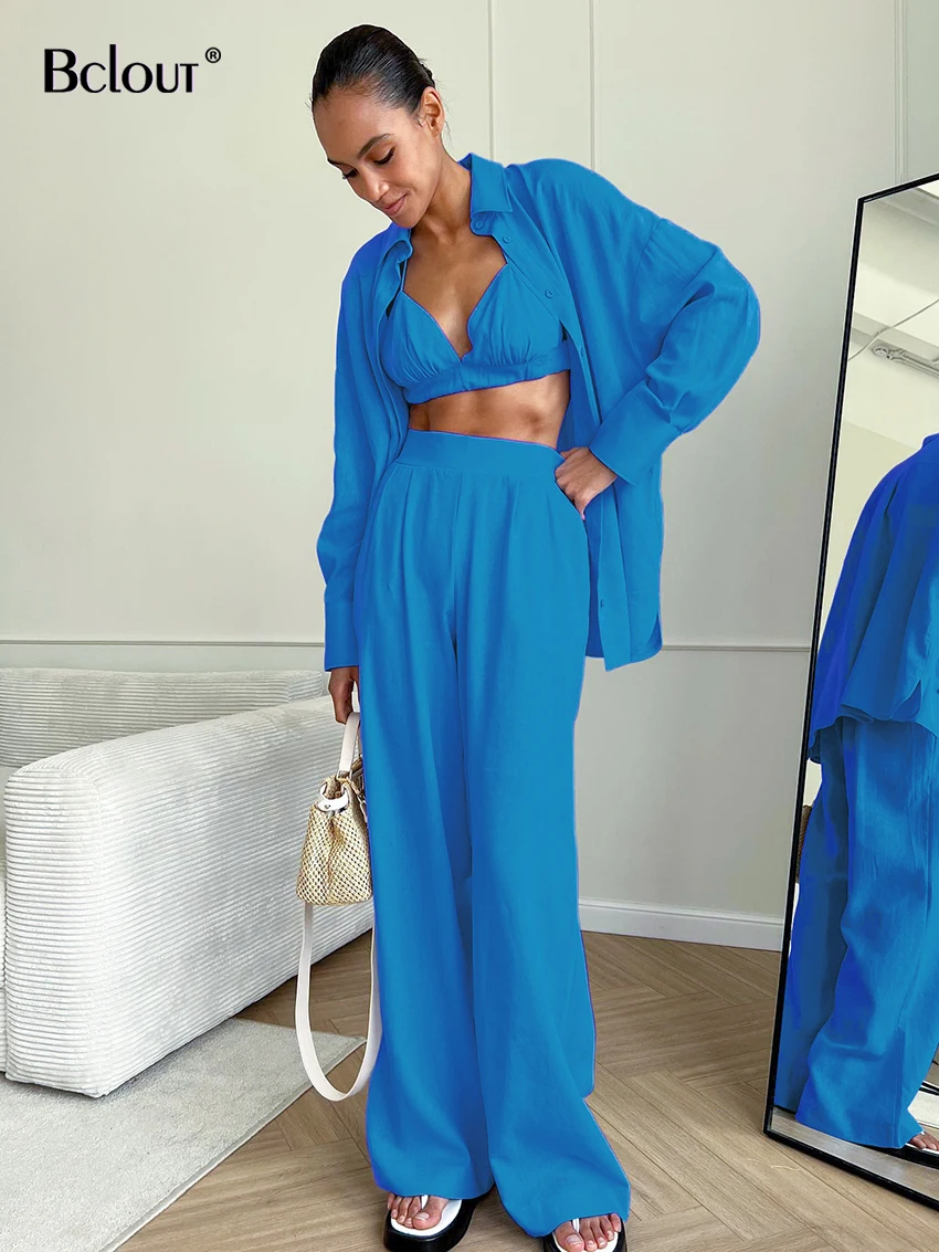 Bclout Elegant Green Pants Sets 3 Pieces Summer Womens Outfits V-Neck Crop Tops Sexy Shirts Fashion Long Pants Suits Woman 2022
Bclout Elegant Green Pants Sets 3 Pieces Summer Womens Outfits V-Neck Crop Tops Sexy Shirts Fashion Long Pants Suits Woman 2022