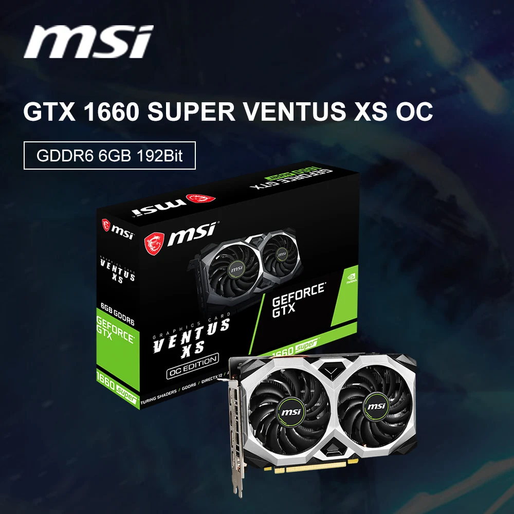 

MSI GTX 1660 SUPER VENTUS XS C OC New Graphic Card GTX 1660Super 1660S 12nm 6GB GDDR6 192bit DP Video Card GPU placa de vídeo