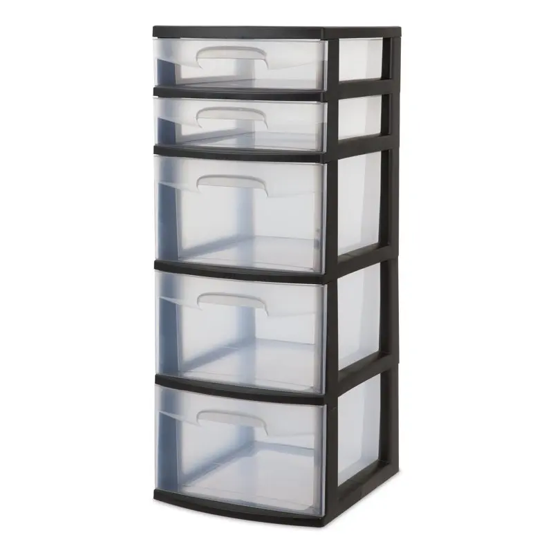 "Elegant, Stylish Black 5-Drawer Tower with Clear Drawers – Perfect Adult Storage Unit for Neatly Organizing Small Items in On
"Elegant, Stylish Black 5-Drawer Tower with Clear Drawers – Perfect Adult Storage Unit for Neatly Organizing Small Items in On