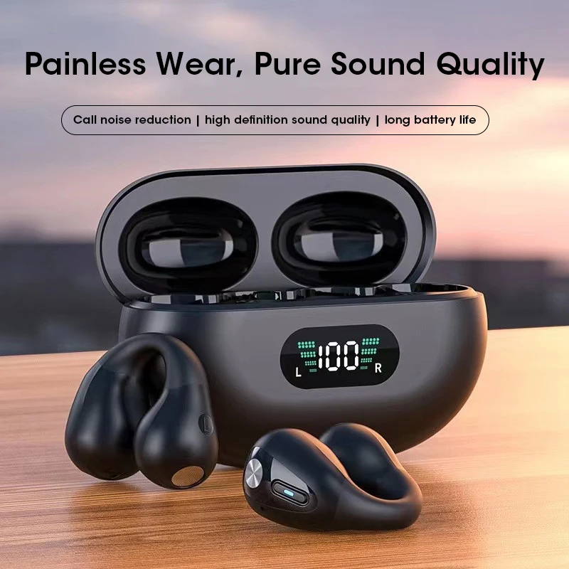 New Wireless Bluetooth Headset Noise Reduction Does Not Enter The Ear Sports Air Conduction Clip-on Ear Earphone Large Battery
New Wireless Bluetooth Headset Noise Reduction Does Not Enter The Ear Sports Air Conduction Clip-on Ear Earphone Large Battery