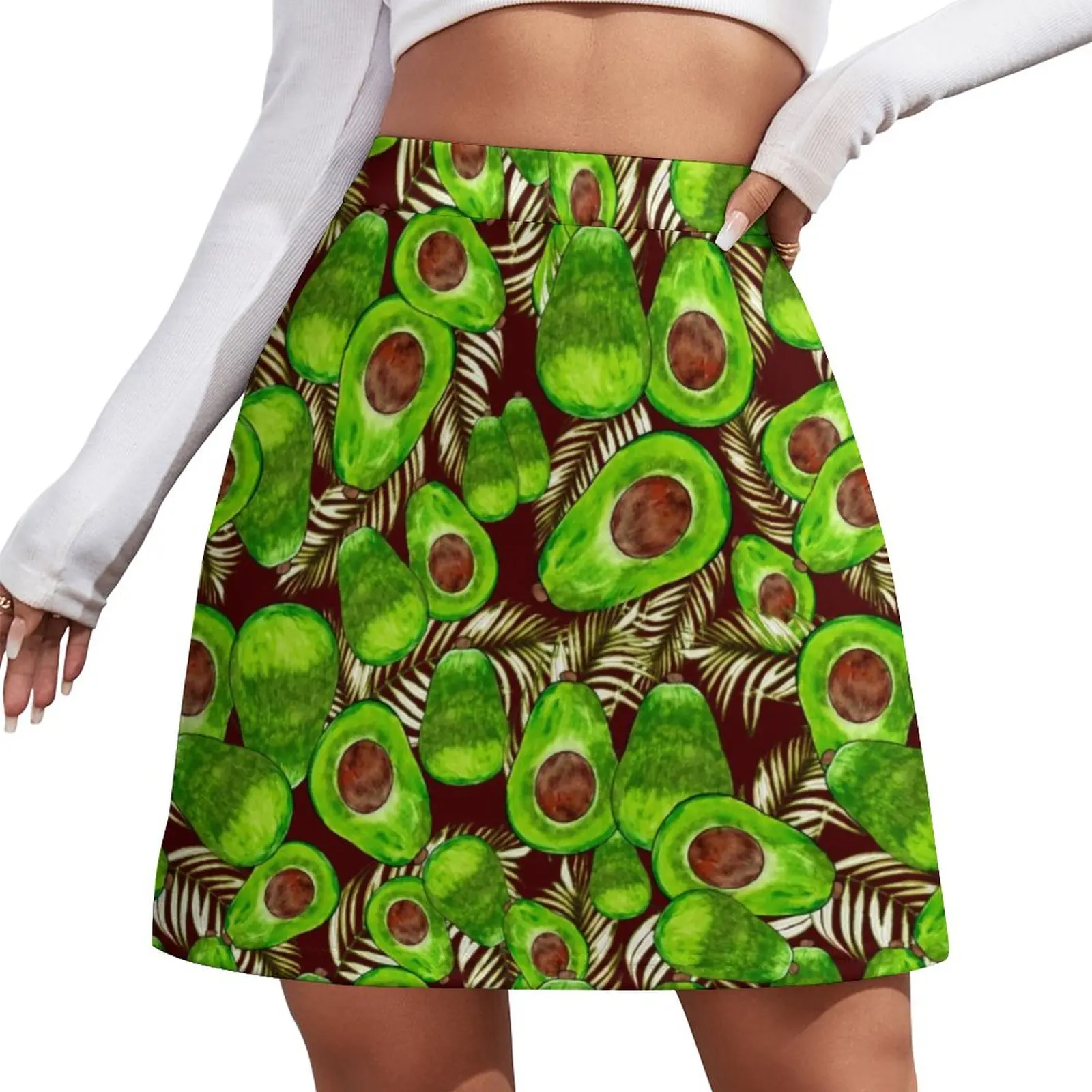 Avocado Salad Skirt Women Green Fruit Print Vintage Mini Skirts Summer Fashion High Waist Graphic Oversize Casual A-line Skirt
Avocado Salad Skirt Women Green Fruit Print Vintage Mini Skirts Summer Fashion High Waist Graphic Oversize Casual A-line Skirt
