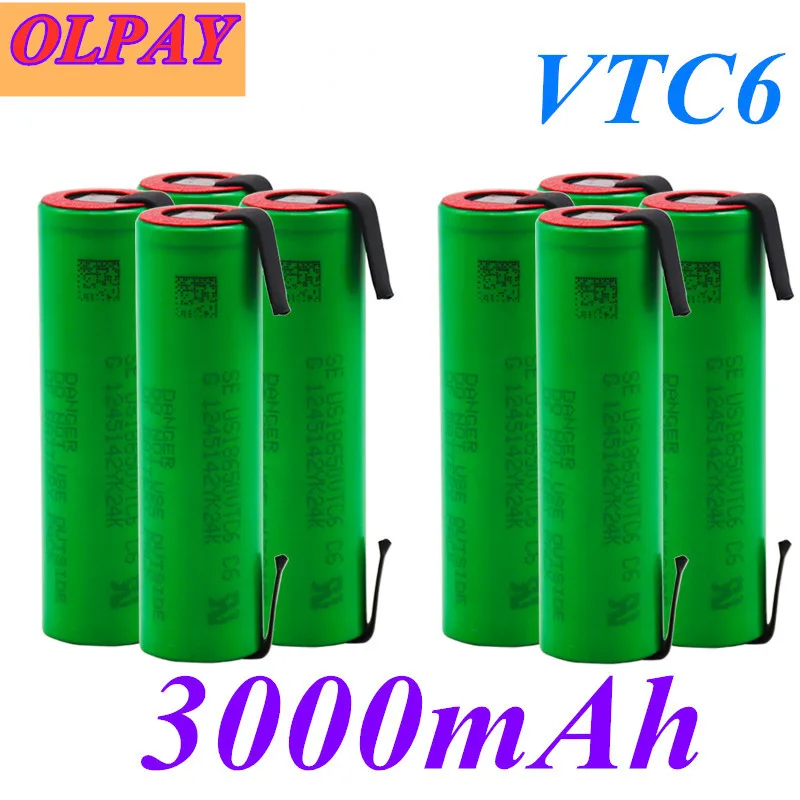 100% original 3.7V 3000mAh 18650 battery us18650 for Sony VTC6 30A toys tools flashlight battery + DIY nickel piece
100% original 3.7V 3000mAh 18650 battery us18650 for Sony VTC6 30A toys tools flashlight battery + DIY nickel piece