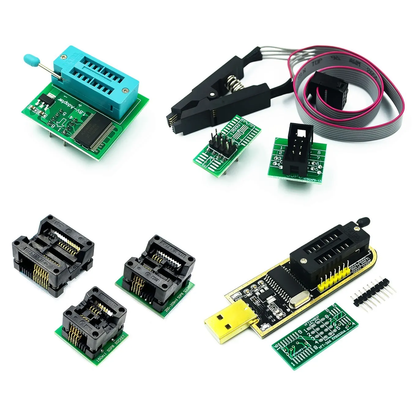 Оригинальный модуль USB программатора CH341A 24 25 серия EEPROM флеш-BIOS + зажим SOIC8 SOP8 для
