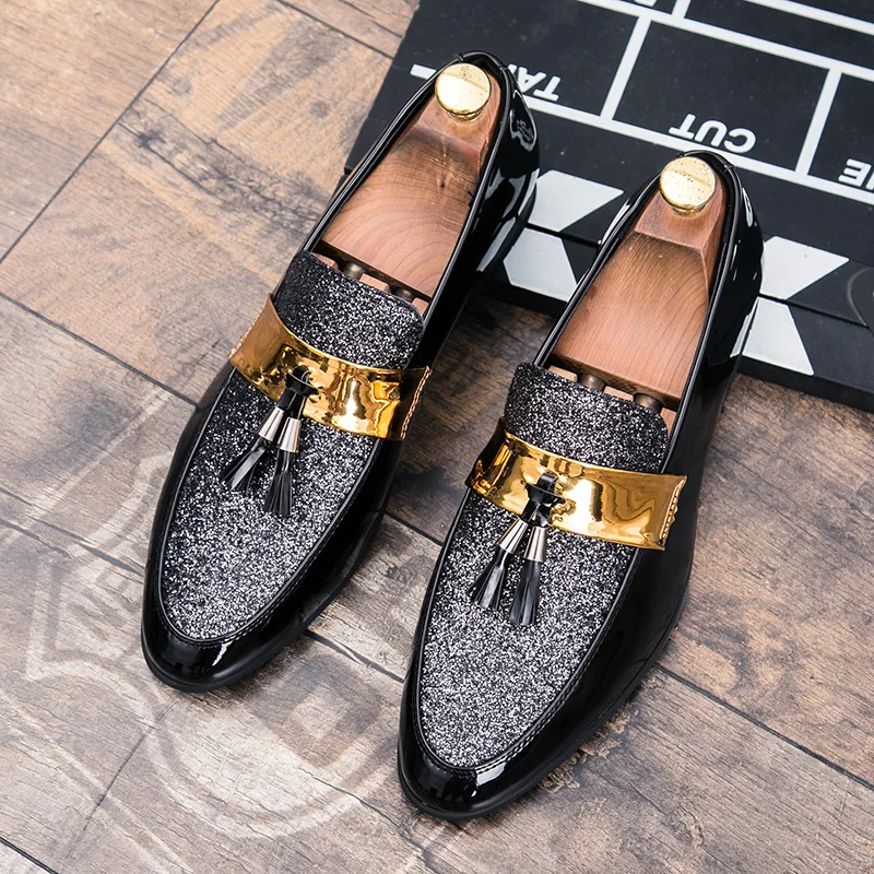 Hairdresser Loafers Men PU Spliced Tassel Knot Decorative Round Toe Low Heel Anti Slip Business Men Casual Shoes
Hairdresser Loafers Men PU Spliced Tassel Knot Decorative Round Toe Low Heel Anti Slip Business Men Casual Shoes