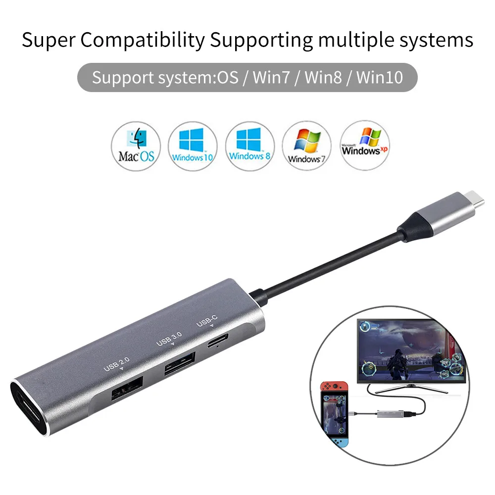 Thunderbolt 3 адаптер USB Type C Hub HDMI-совместимый 4K Поддержка Samsung Dex mode USB-C Dock с PD для MacBook
