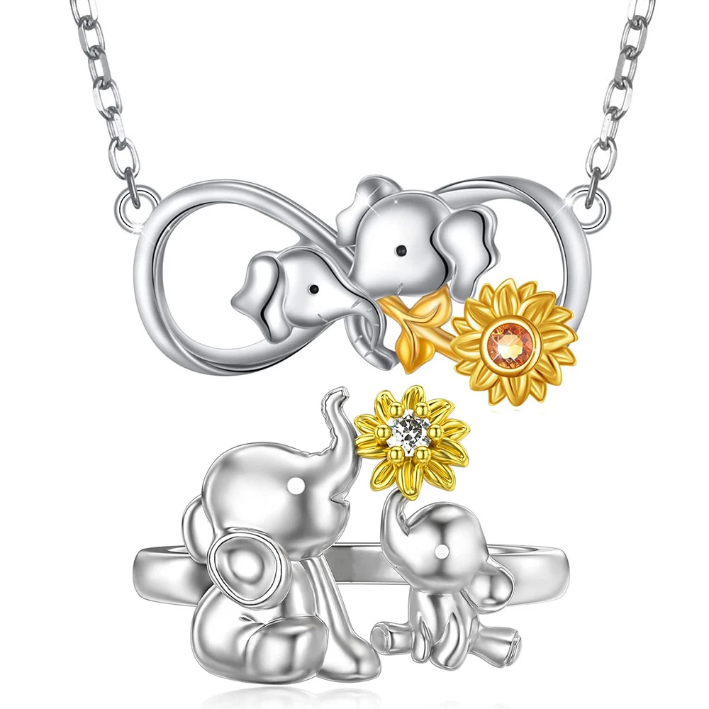 Rose Valley Sunflower Jewelry Set Pendant Necklace for Women Animal Rings Fashion Elephant Girls Gifts
Rose Valley Sunflower Jewelry Set Pendant Necklace for Women Animal Rings Fashion Elephant Girls Gifts