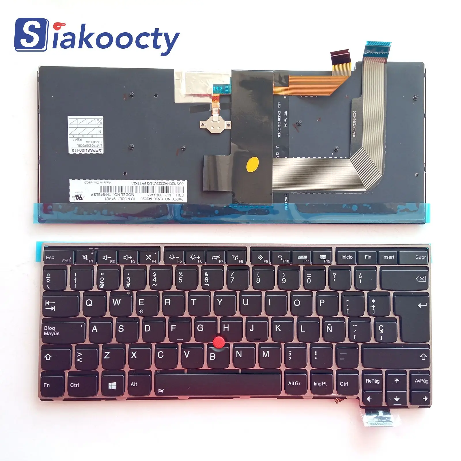 

Оптовая продажа, внутренняя Клавиатура для ноутбука Lenovo Thinkpad T460S T470S Teclado с подсветкой, ЛАТИНСКАЯ Испанская клавиатура с серебристой рамкой